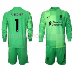 Billige Fotballdrakter Liverpool Keeper Alisson Becker 1 Barn Hjemmedrakt 2021-2022 Langermet