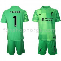 Billige Fotballdrakter Liverpool Keeper Alisson Becker 1 Barn Hjemmedrakt 2021-2022 Kortermet