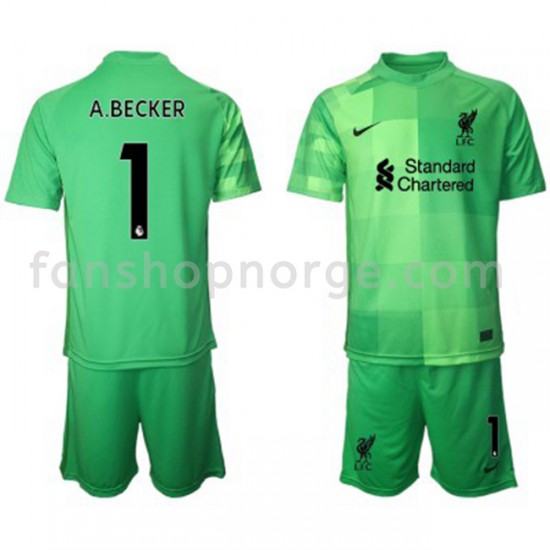 Billige Fotballdrakter Liverpool Keeper Alisson Becker 1 Barn Hjemmedrakt 2021-2022 Kortermet