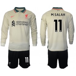 Billige Fotballdrakter Liverpool M.Salah 11 Barn Bortedrakt 2021-2022 Langermet