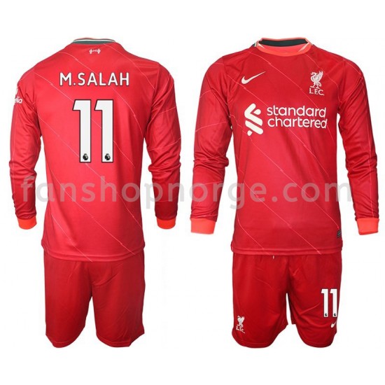Billige Fotballdrakter Liverpool M.Salah 11 Barn Hjemmedrakt 2021-2022 Langermet