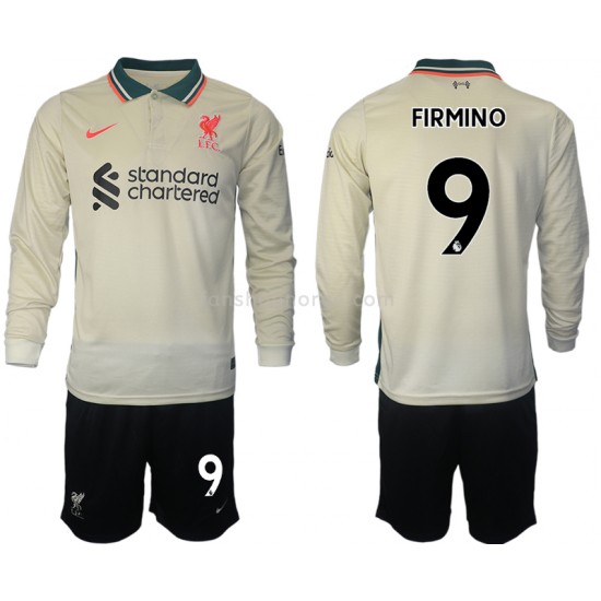 Billige Fotballdrakter Liverpool Roberto Firmino 9 Barn Bortedrakt 2021-2022 Langermet