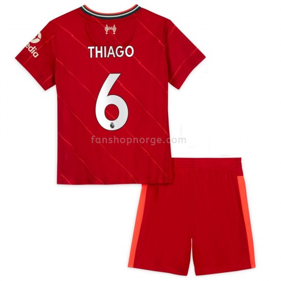Billige Fotballdrakter Liverpool Thiago Alcantara 6 Barn Hjemmedrakt 2021-2022 Kortermet
