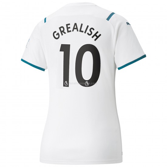 Billige Fotballdrakter Manchester City Jack Grealish 10 Dame Bortedrakt 2021-2022 Kortermet