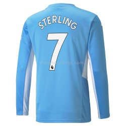Billige Fotballdrakter Manchester City Raheem Sterling 7 Hjemmedrakt 2021-2022 Langermet
