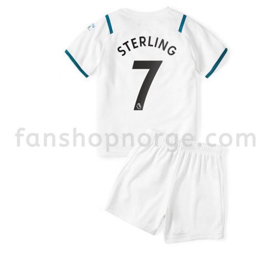 Billige Fotballdrakter Manchester City Raheem Sterling 7 Barn Bortedrakt 2021-2022 Kortermet