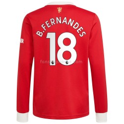 Billige Fotballdrakter Manchester United Bruno Fernandes 18 Hjemmedrakt 2021-2022 Langermet