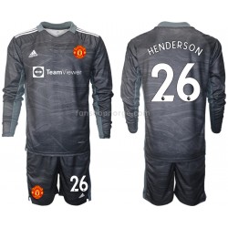 Billige Fotballdrakter Manchester United Dean Henderson 26 Keeper Barn Bortedrakt 2021-2022 Langermet