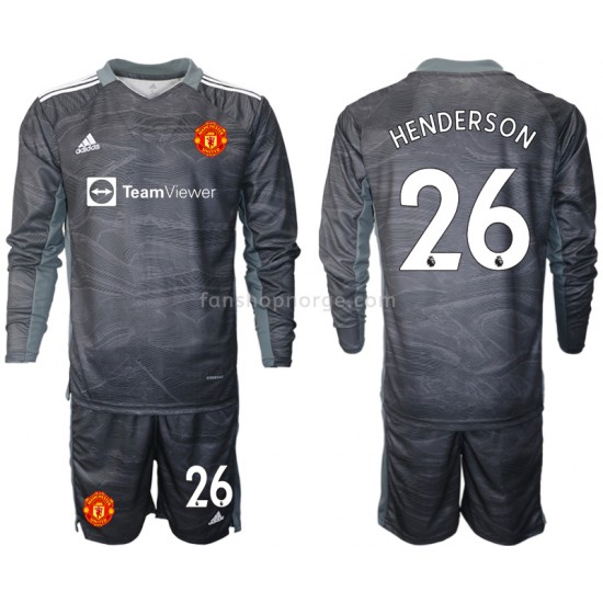 Billige Fotballdrakter Manchester United Dean Henderson 26 Keeper Barn Bortedrakt 2021-2022 Langermet
