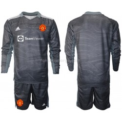 Billige Fotballdrakter Manchester United Keeper Barn Bortedrakt 2021-2022 Langermet