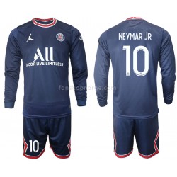 Billige Fotballdrakter Paris Saint-Germain Neymar JR 10 Barn Hjemmedrakt 2021-2022 Langermet