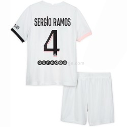 Billige Fotballdrakter Paris Saint-Germain Sergio Ramos 4 Barn Bortedrakt 2021-2022 Kortermet