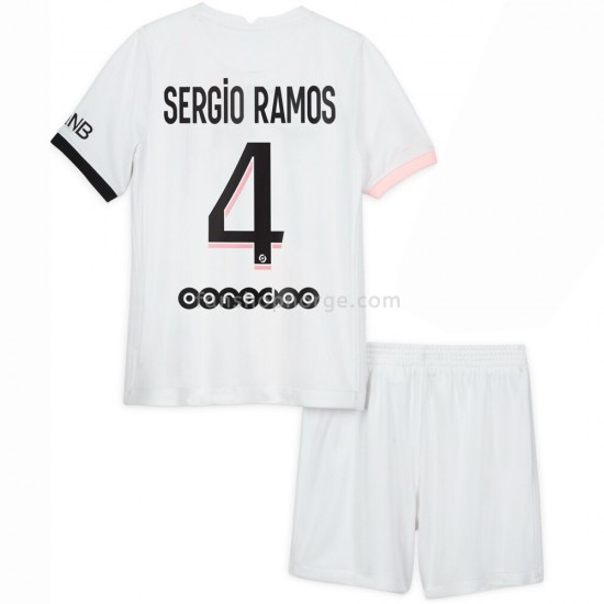 Billige Fotballdrakter Paris Saint-Germain Sergio Ramos 4 Barn Bortedrakt 2021-2022 Kortermet