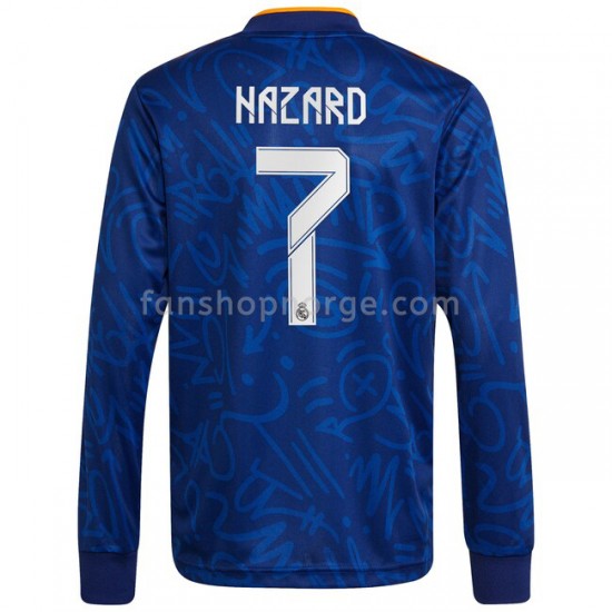 Billige Fotballdrakter Real Madrid Eden Hazard 7 Bortedrakt 2021-2022 Langermet