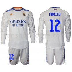 Billige Fotballdrakter Real Madrid Marcelo 12 Barn Hjemmedrakt 2021-2022 Langermet