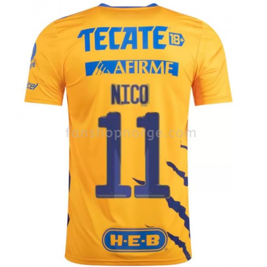 Billige Fotballdrakter Tigres UANL Nico Lopez 11 Hjemmedrakt 2021-2022 Kortermet
