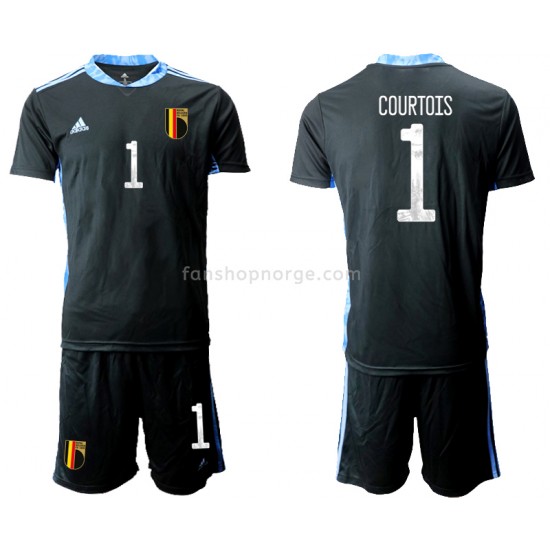 Billige Fotballdrakter Belgia Keeper Thibaut Courtois 1 Barn Hjemmedrakt Euro 2020 Kortermet