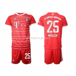 Billige Fotballdrakter Bayern München Muller 25 Barn Hjemmedrakt 2022-2023 Kortermet