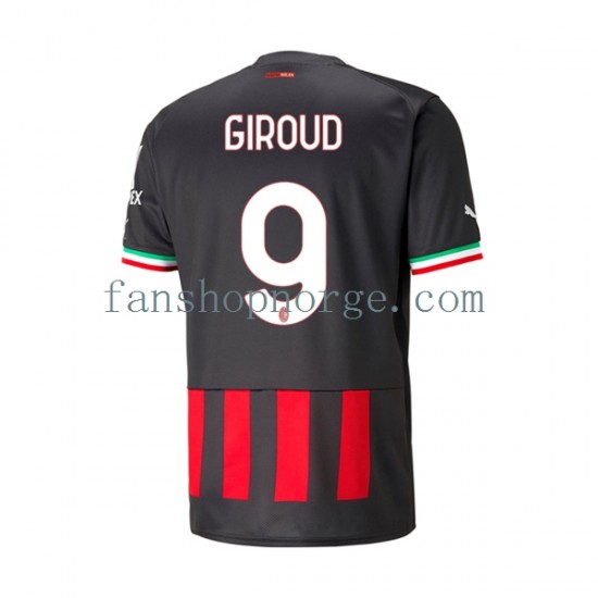 Billige Fotballdrakter AC Milan Olivier Giroud 9 Herre Hjemmedrakt 2022-2023 Kortermet
