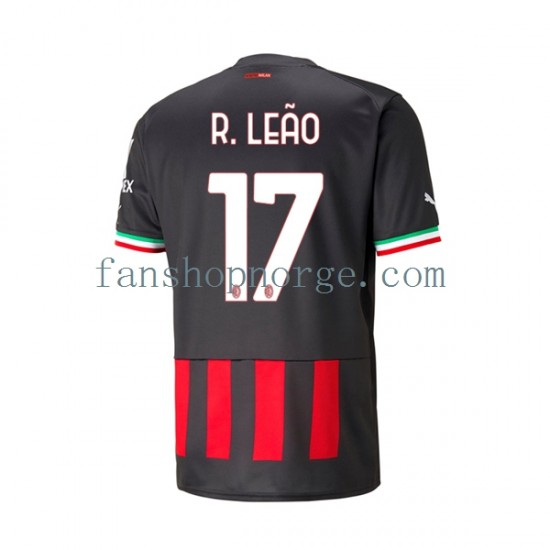 Billige Fotballdrakter AC Milan Rafael Leao 17 Herre Hjemmedrakt 2022-2023 Kortermet