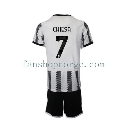 Billige Fotballdrakter Juventus Chiesa 7 Barn Hjemmedrakt 2022-2023 Kortermet