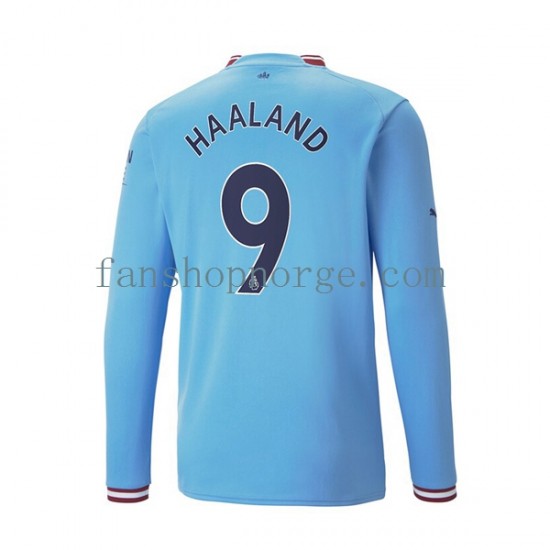 Billige Fotballdrakter Manchester City Haaland 9 Herre Hjemmedrakt 2022-2023 Langermet