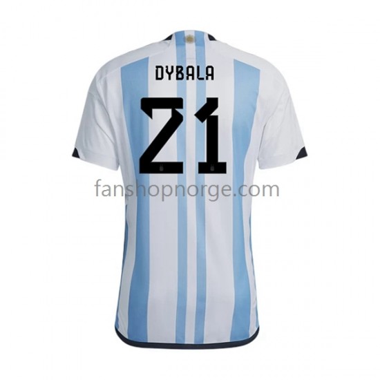 Billige Fotballdrakter Argentina Dybala 21 Herre Hjemmedrakt World Cup 2022 Kortermet