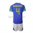 Billige Fotballdrakter Brasil Marquinhos 4 Barn Bortedrakt World Cup 2022 Kortermet