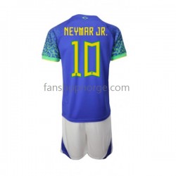 Billige Fotballdrakter Brasil Neymar JR 10 Barn Bortedrakt World Cup 2022 Kortermet