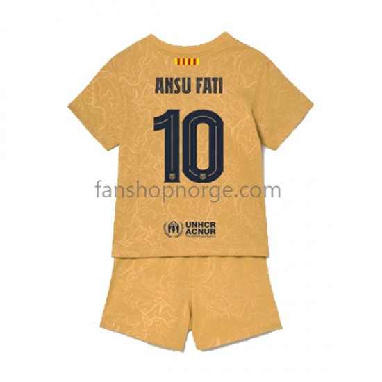 Billige Fotballdrakter FC Barcelona Ansu Fat 10 Barn Bortedrakt 2022-2023 Kortermet