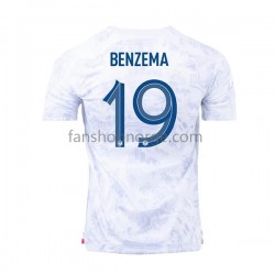 Billige Fotballdrakter Frankrike Benzema 19 Herre Bortedrakt World Cup 2022 Kortermet