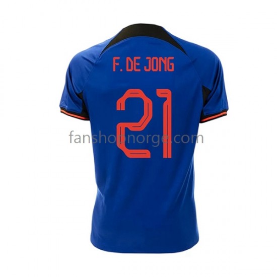 Billige Fotballdrakter Nederland Frenkie de Jong 21 Herre Bortedrakt World Cup 2022 Kortermet