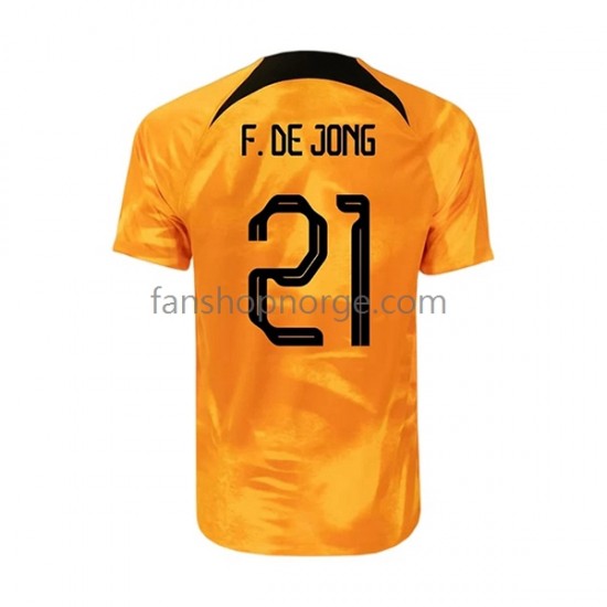 Billige Fotballdrakter Nederland Frenkie de Jong 21 Herre Hjemmedrakt World Cup 2022 Kortermet