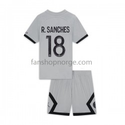 Billige Fotballdrakter Paris Saint-Germain R.Sanches 18 Barn Bortedrakt 2022-2023 Kortermet