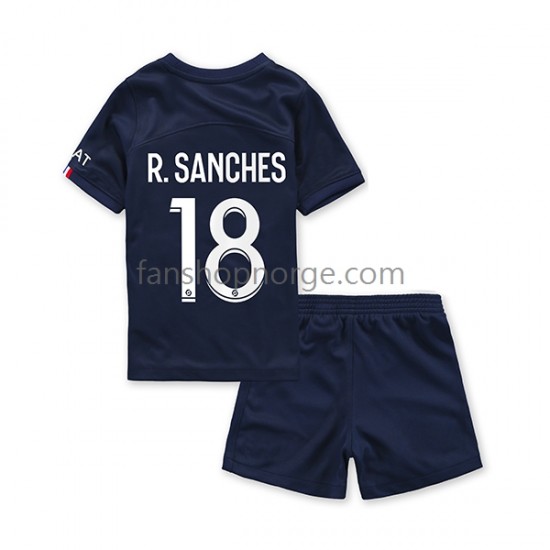 Billige Fotballdrakter Paris Saint-Germain R.Sanches 18 Barn Hjemmedrakt 2022-2023 Kortermet