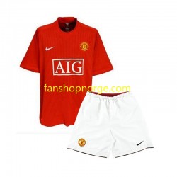 Billige Fotballdrakter Manchester United 2007 Retro Barn Hjemmedrakt Kortermet
